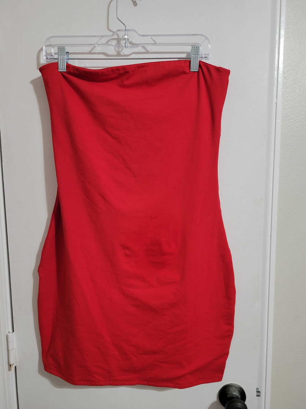 Express Strapless Red Bodycon Dress